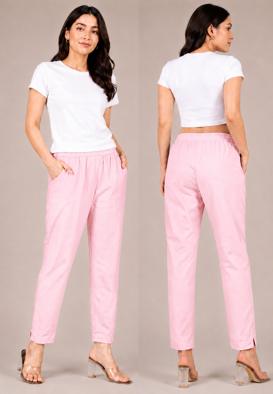 Baby Pink Straight Kurta Pant
