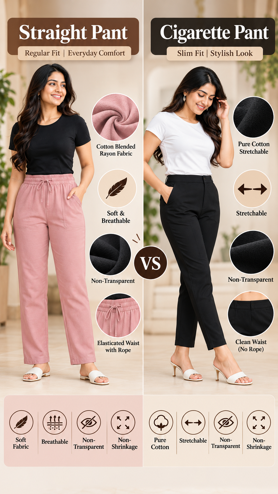 Black Stretchable Slim Fit Pants
