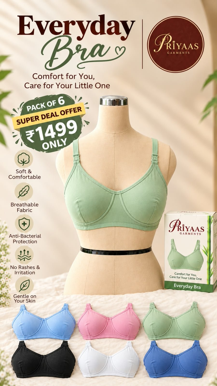 Pack of 6 Everyday Bra