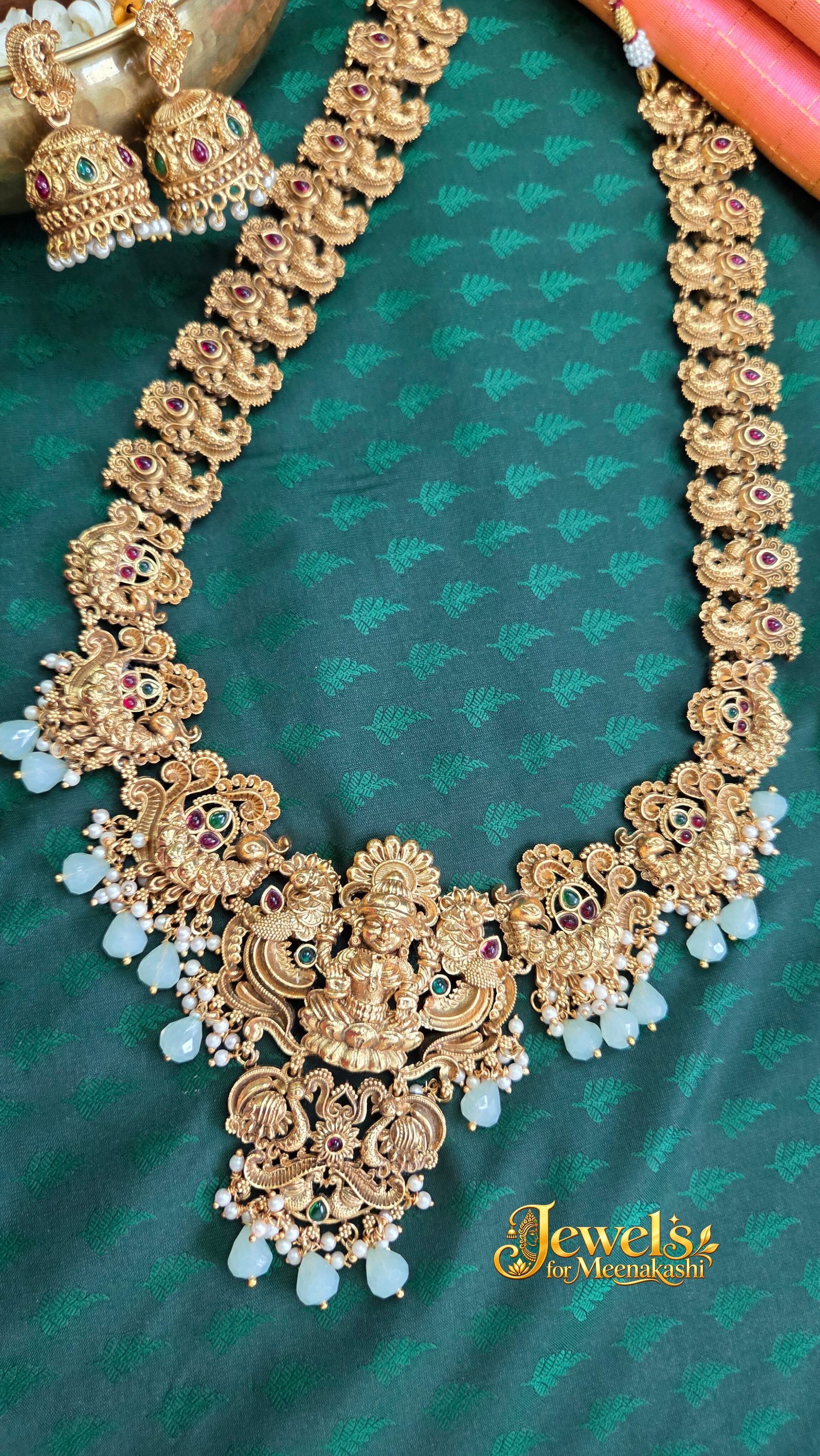 Royal Real Gold Inspired Bridal Haram with Earring DC 31
