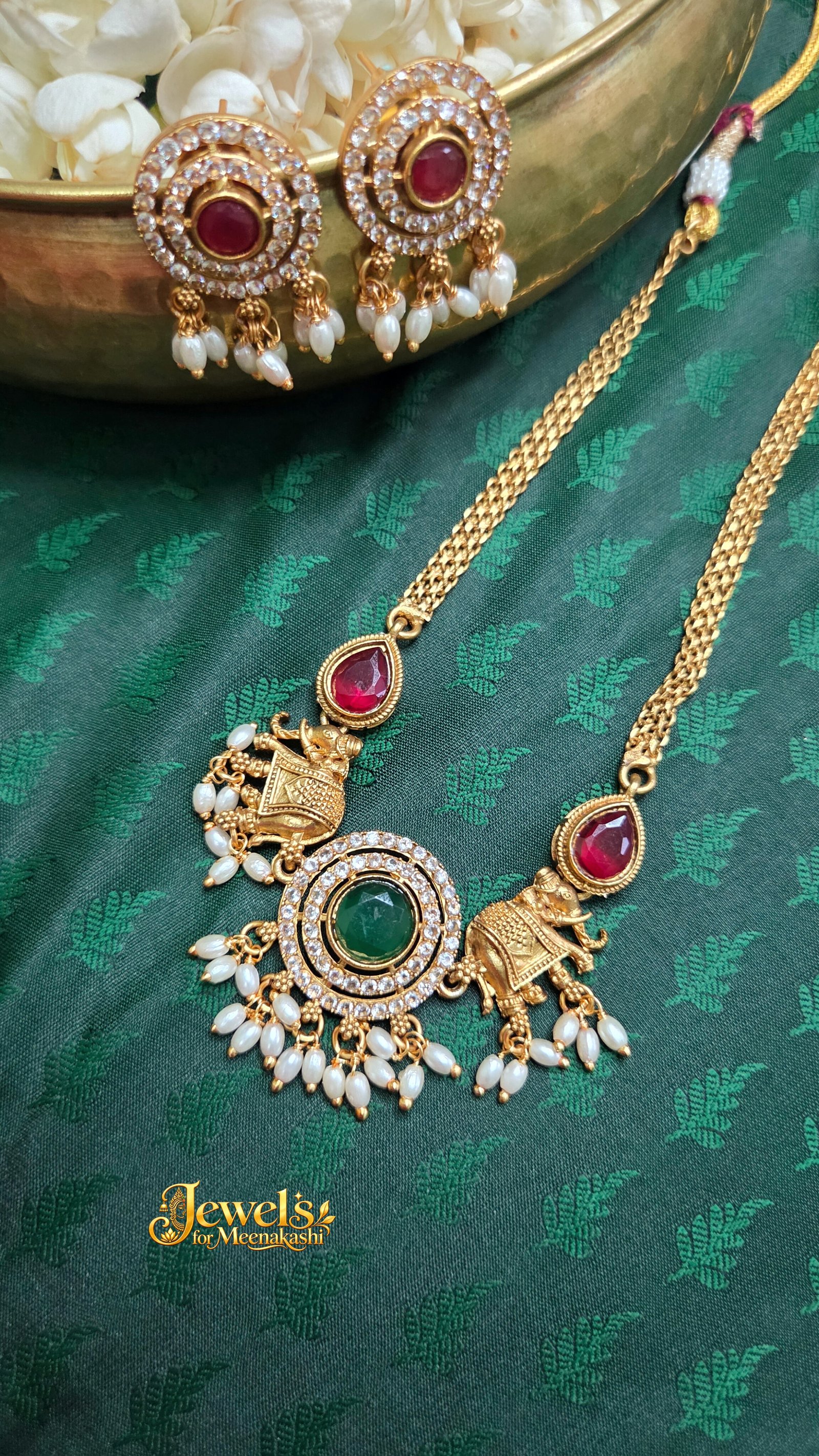 Diamond Replica Choker Set with Earring DC 17