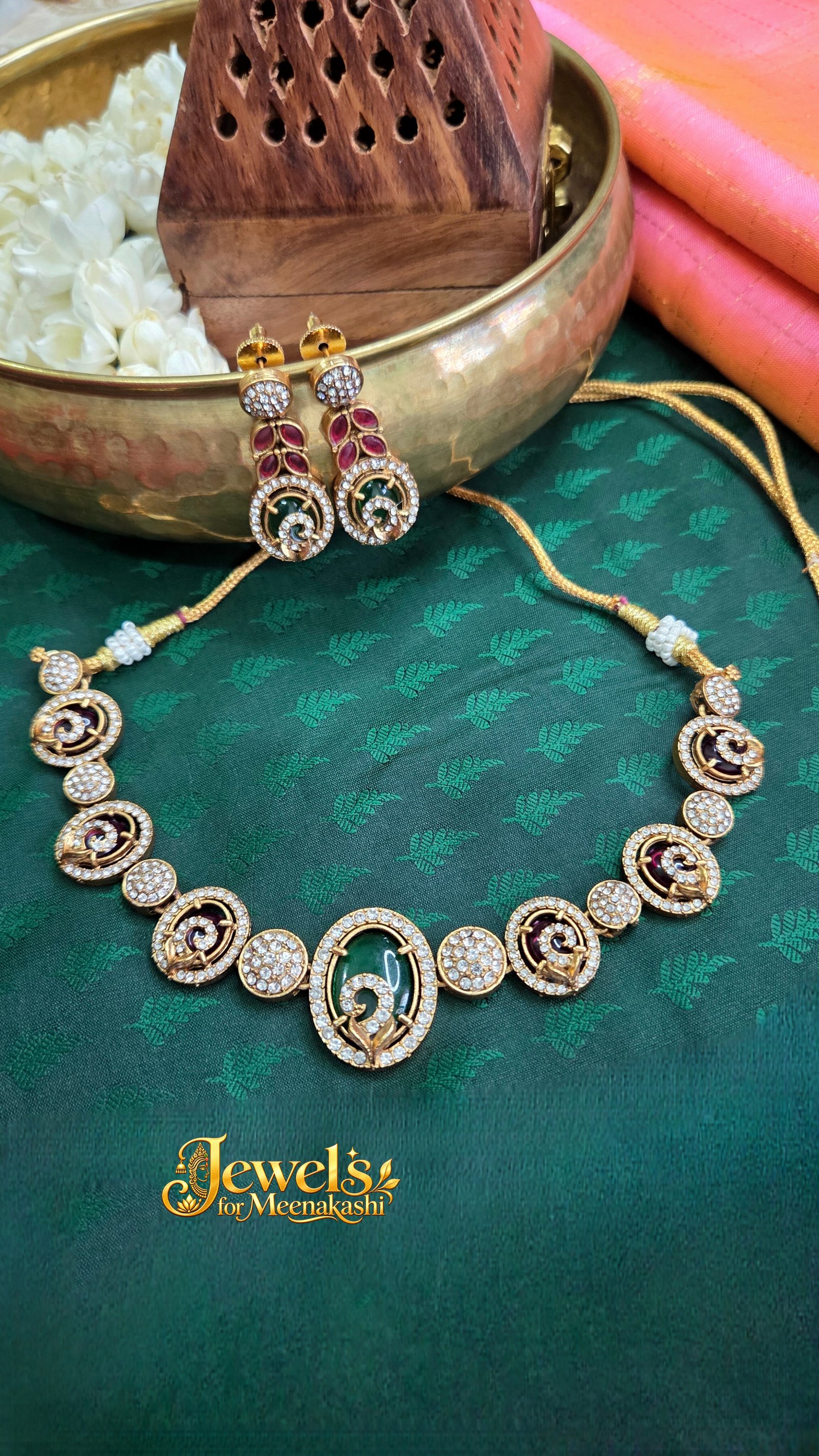 Diamond Replica Short Necklace Set with Earring DC 30