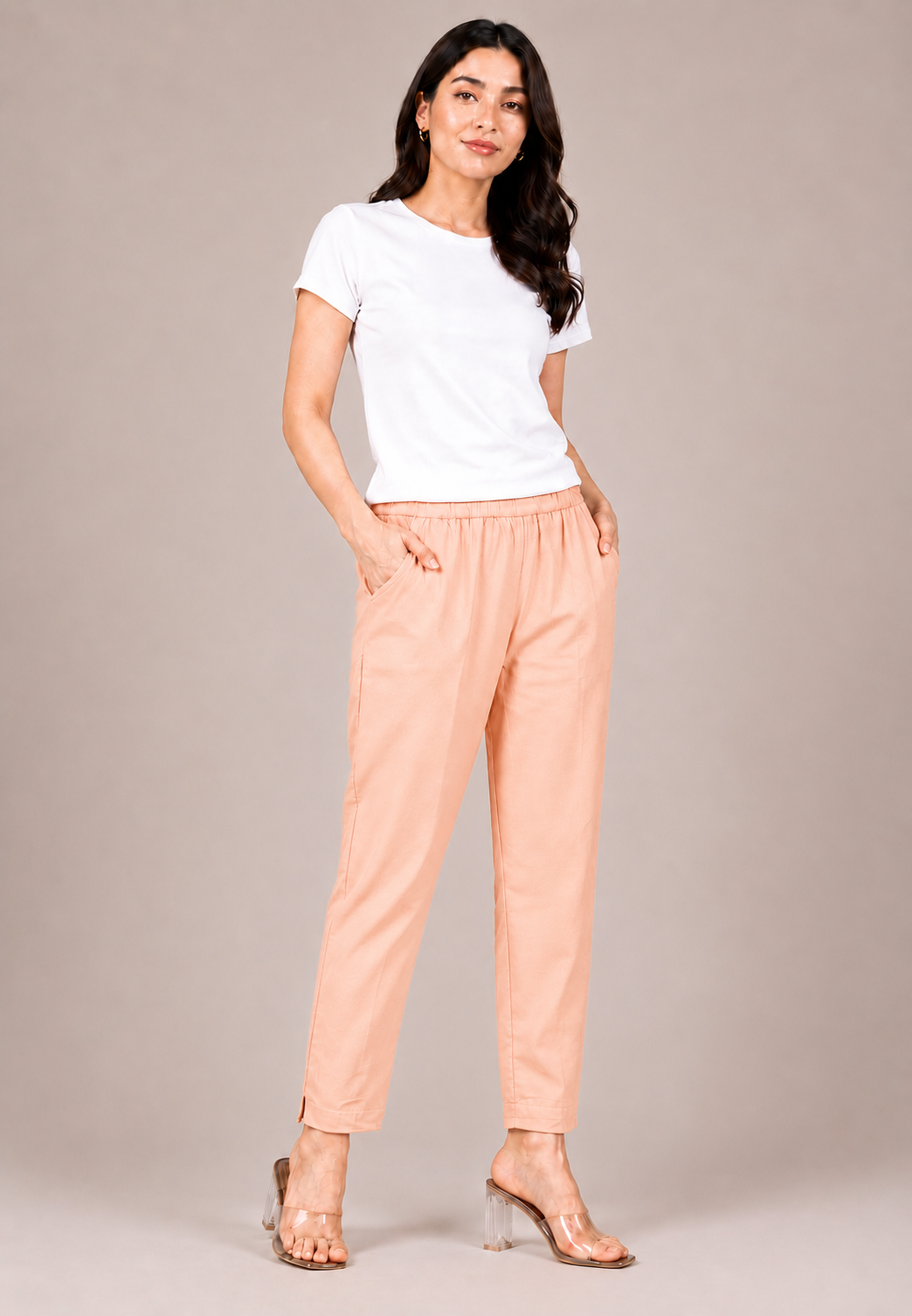 Peach Straight Kurta Pant