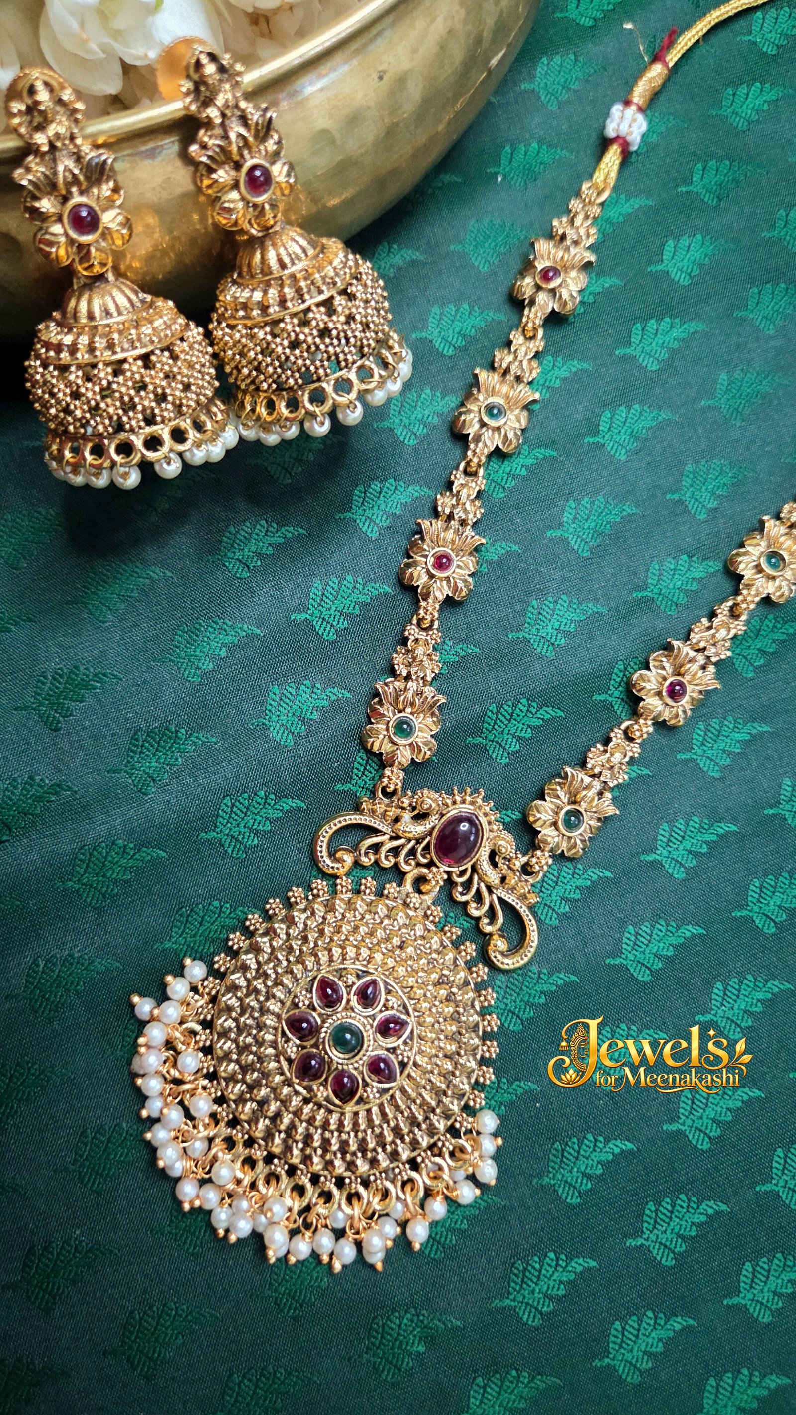Rani Inspired Necklace Set with Jhumkas DC 15