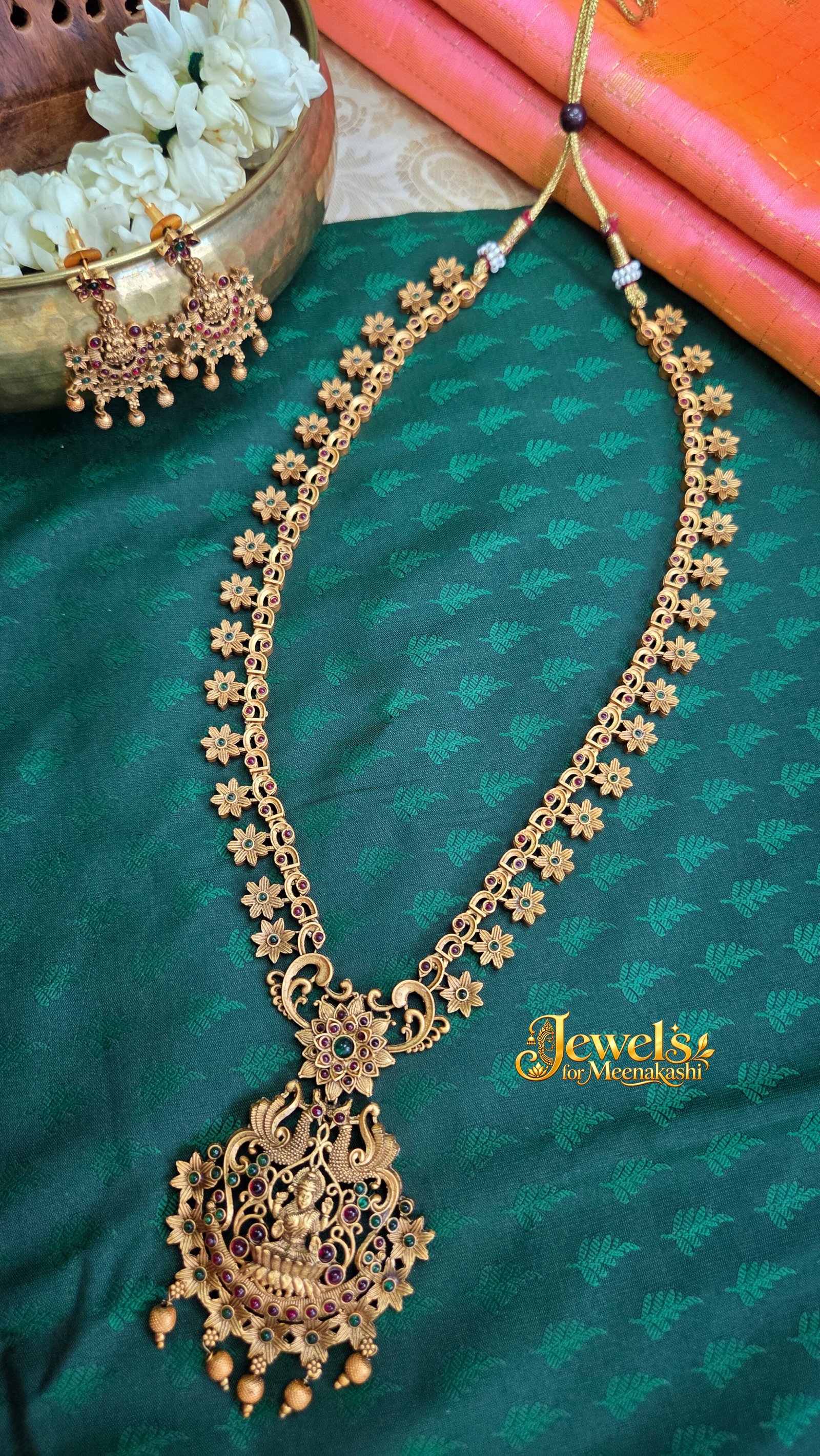 Gold Inspired Antique Mid Haram with Earring DC 40