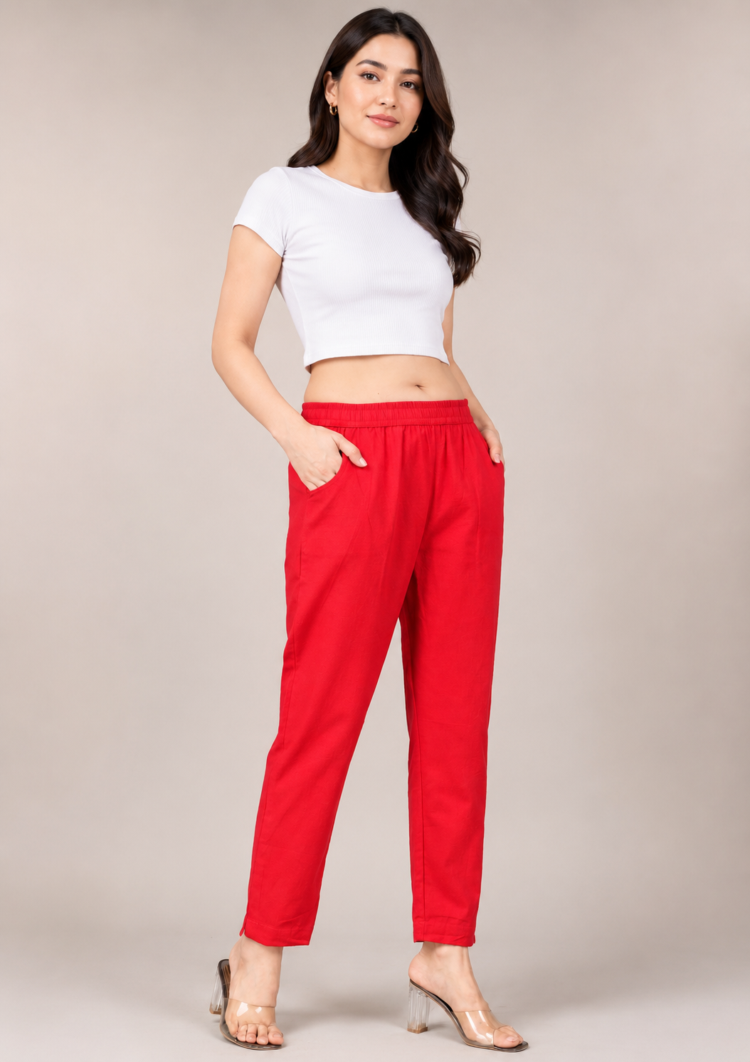 Red Straight Kurta Pant