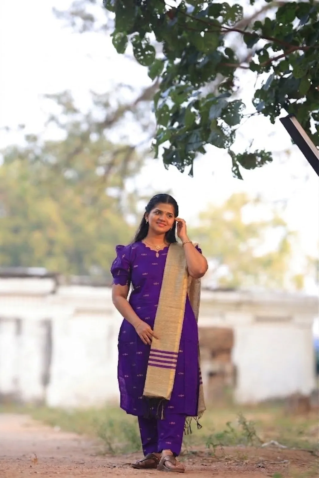 Purple kurta set