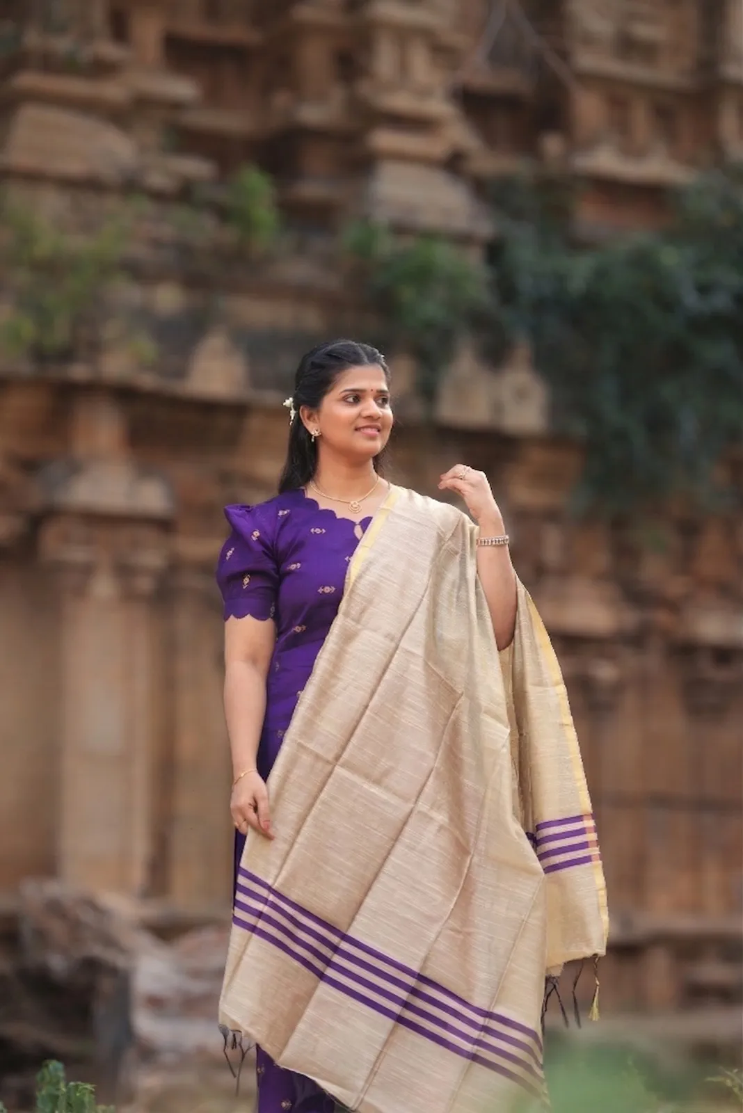 Purple kurta set