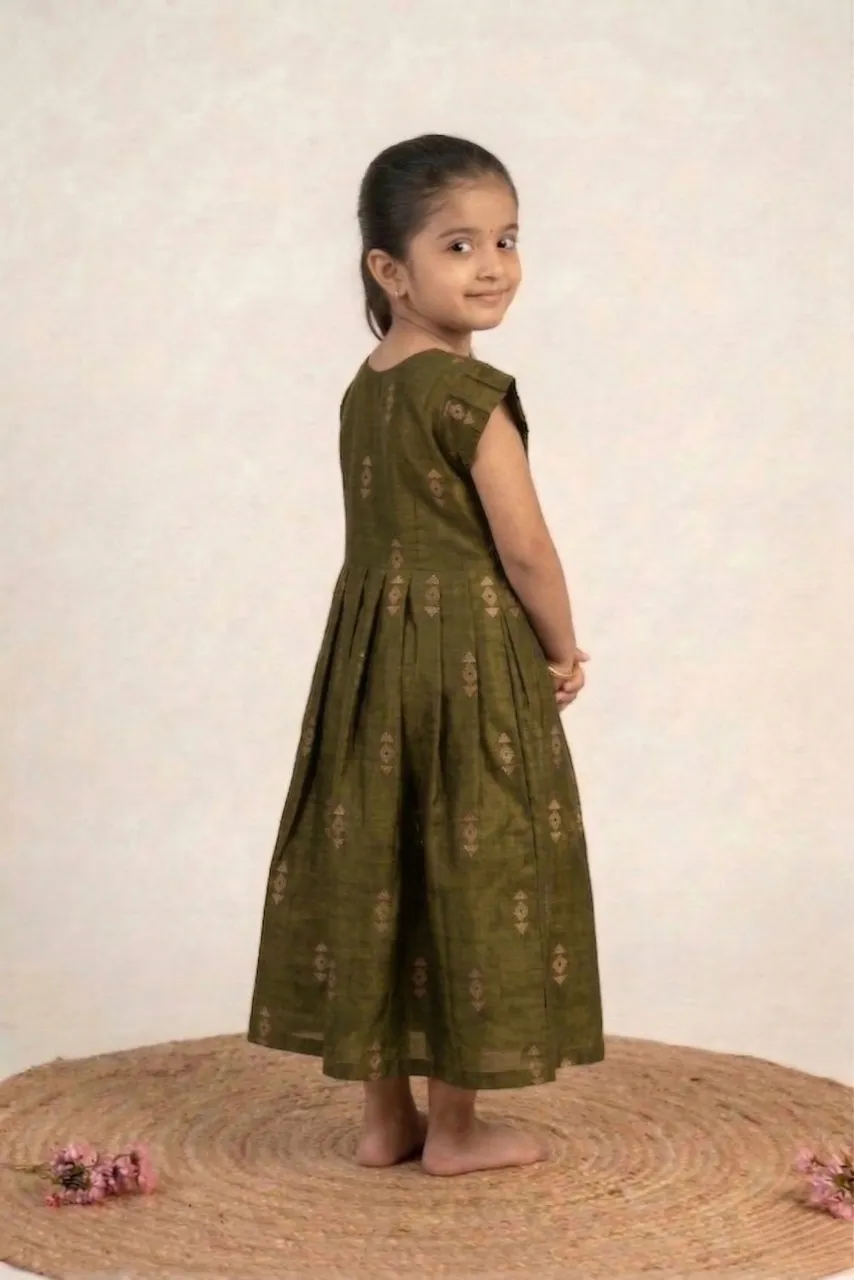 Olive Green Baby Frock