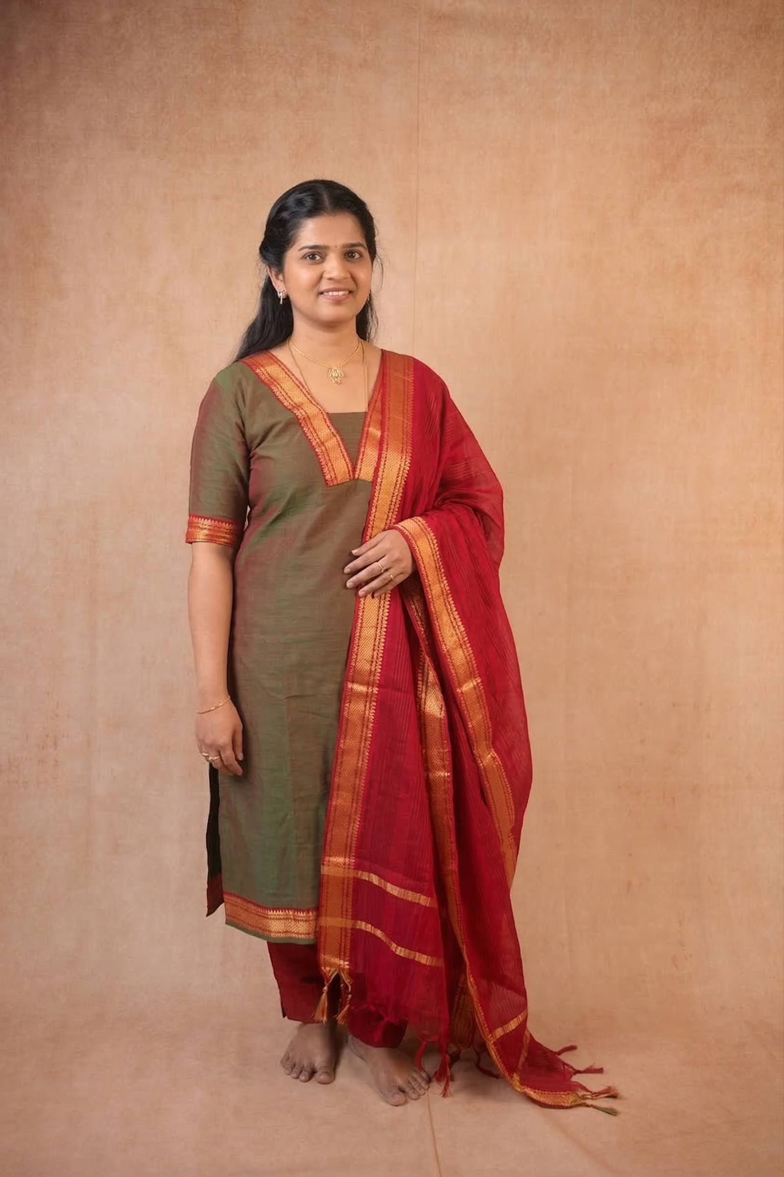 Olive Green kurta set
