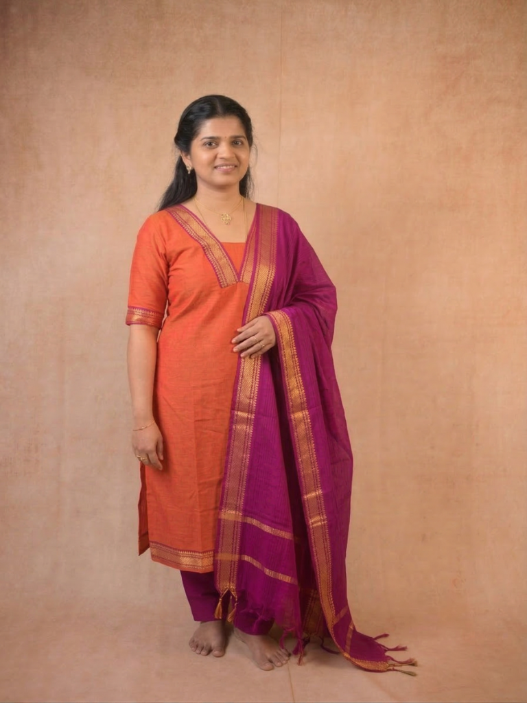 Rust Orange kurta set