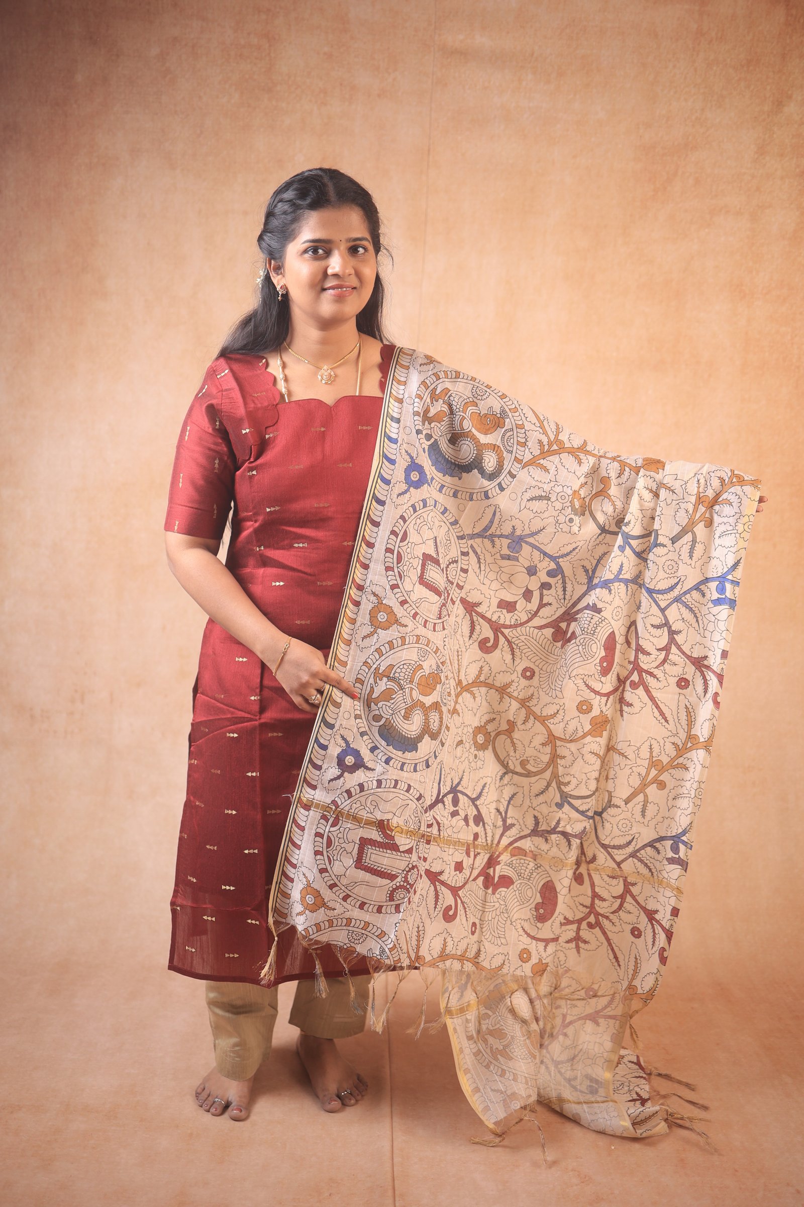 Cotton Kalamkari Dupatta printed Only